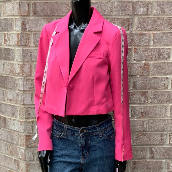 Avec Les Filles Notched Lapel Cropped Brazer Sz S NWOT - Picture 10 of 16